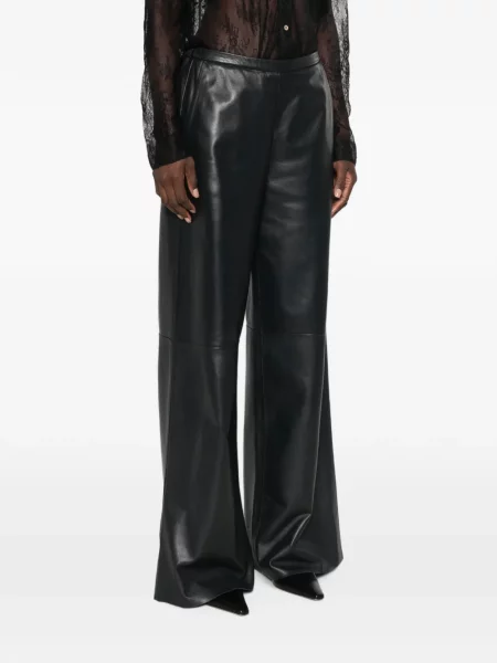 Pantaloni Forte_forte din piele negru