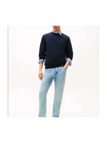 Geacă Tommy Hilfiger din material terry albastru