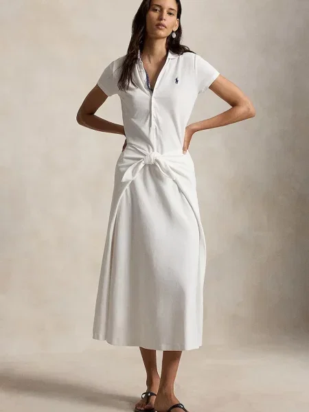 Polo Ralph Lauren sukienka rozkloszowana biała