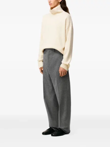 Pantaloni Ami Paris de lână plisate gri