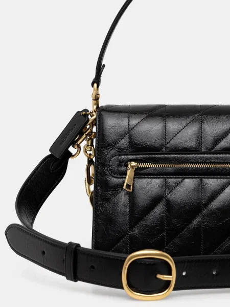 Кожаная сумка Coach черная