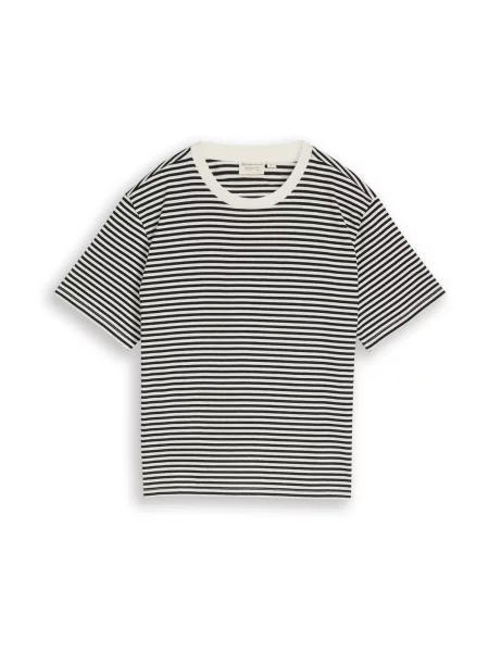 TOM TAILOR DENIM Tricou negru alb