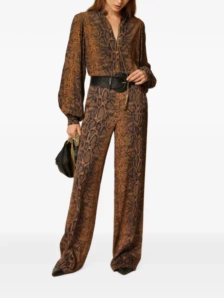 Pantaloni Twinset cu imagine maro
