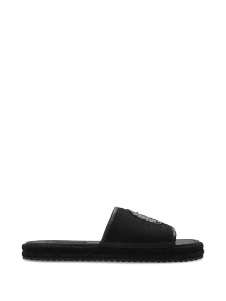 Sandale Dolce & Gabbana cu aplicații țesuți negru