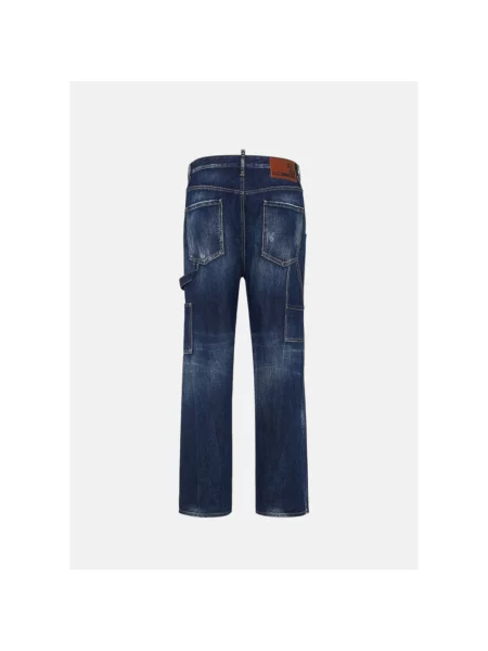 Szerokie jeansy Dsquared2 niebieskie