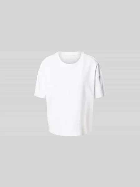 Krój regular fit t-shirt z mieszanki bawełny Juvia biała