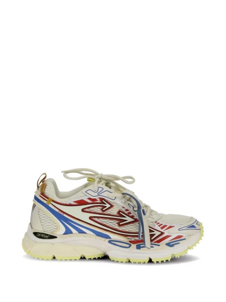 Sneakerși Off-white cu șireturi din dantelă alb
