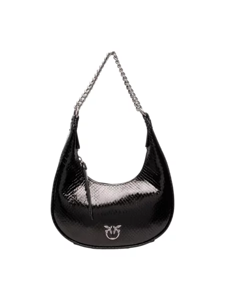 Mała mały torebka hobo Pinko skórzana czarna