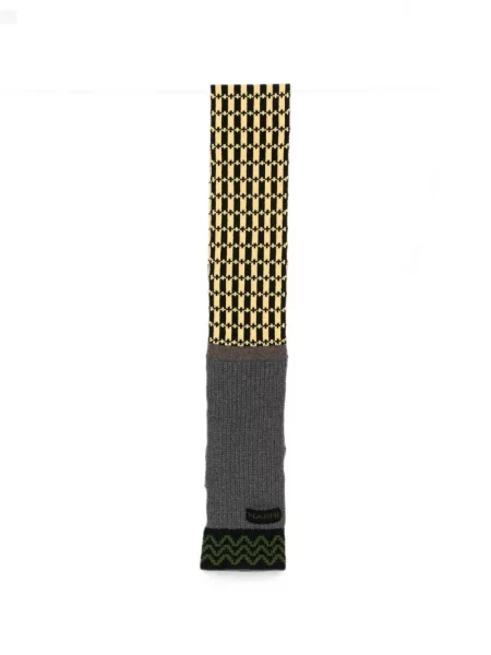 Fular Marni cu imprimeu geometric gri