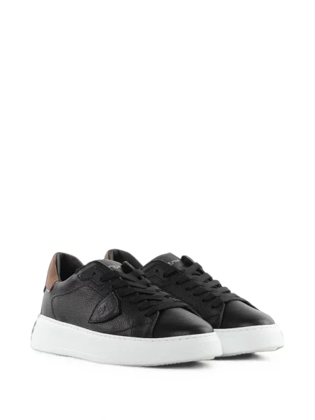 Sneakerși Philippe Model Paris din piele cu autograf negru