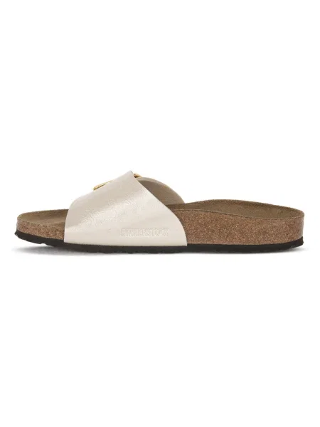 Saboți Birkenstock cu cataramă cu perle bej