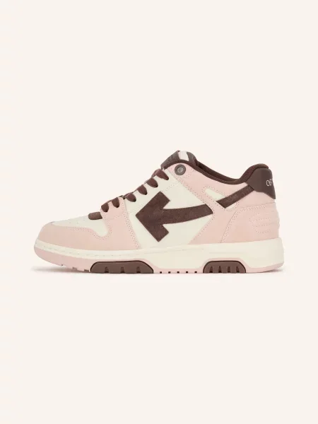 Off-White Sneakersy Out Of Office růžová / tmavě hnědá / režná bílé