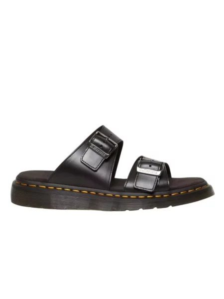 Klapki Dr. Martens skórzane czarne