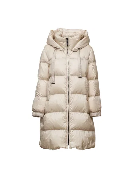 Lniana kurtka puchowa Max Mara beżowa