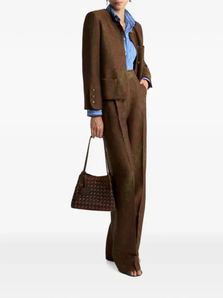 Geacă Etro de lână cu model paisley maro