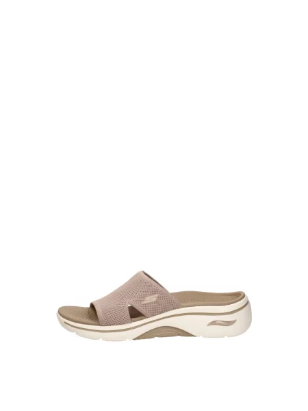 Klapki Skechers beżowe