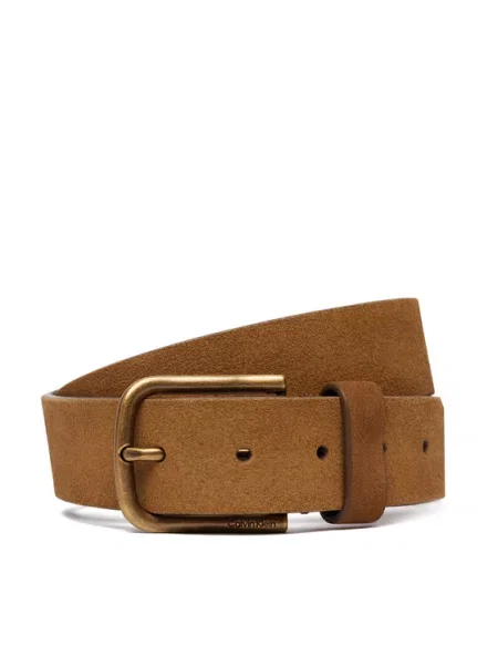 Calvin Klein Pas Round Buckle Suede Fixed rjava