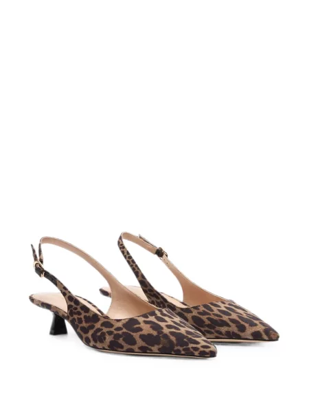 Pantofi cu toc Stuart Weitzman cu imagine cu model leopard slingback maro