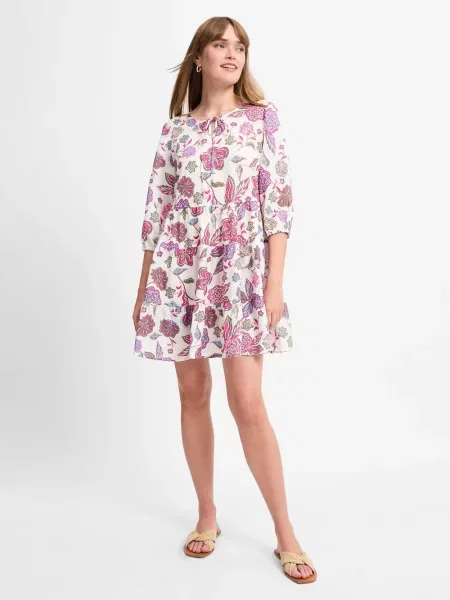 Ambiance Sukienka Kobiety Lyocell wzorzysty 36 biały