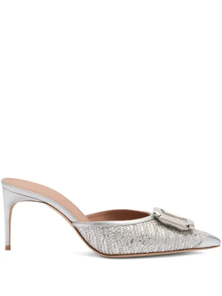 Papuci tip mules Malone Souliers argintiu