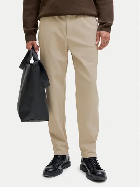 Kalhoty z materiálu Jack&Jones béžové
