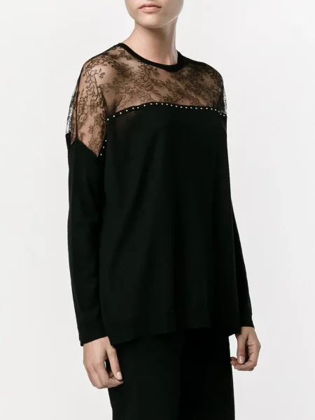 Pulover Valentino Garavani din dantelă negru