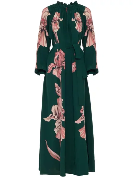 Maksi sukienka maxi La Doublej garniturowa zielona