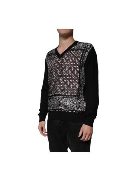Sweter Dolce And Gabbana z logo czarny