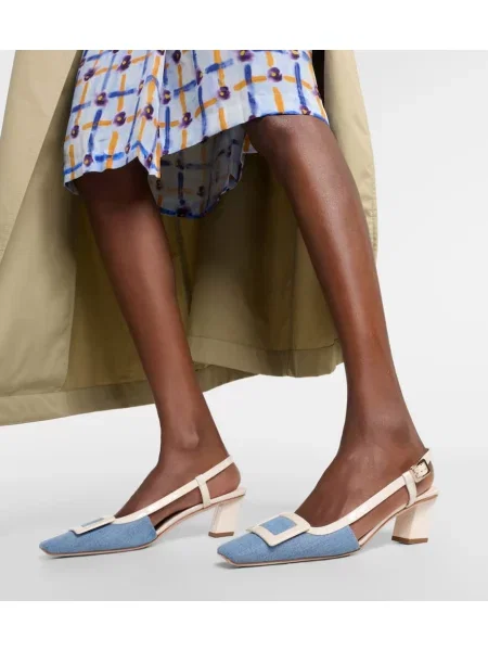 Pantofi cu toc Roger Vivier slingback albastru