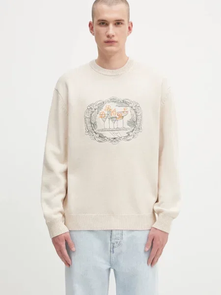 Vuneni pulover Drôle de Monsieur La Maille Plateau za muškarce bež