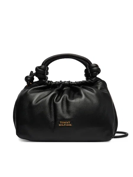 Tommy Hilfiger geantă crossbody pentru femei din piele negru