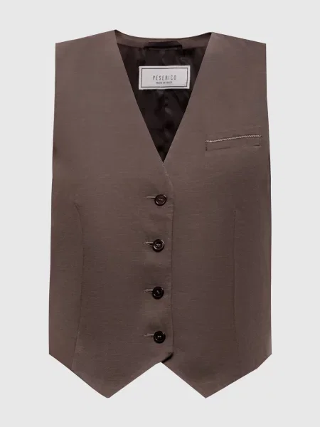 Жилет з льоном Peserico коричневий