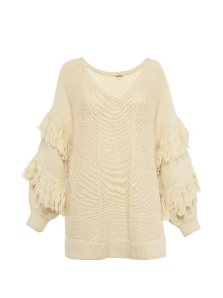 Pulover Johanna Ortiz cu franjuri tricotate