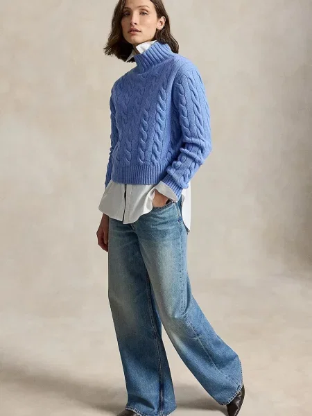 Polo Ralph Lauren sweter wełniany niebieski