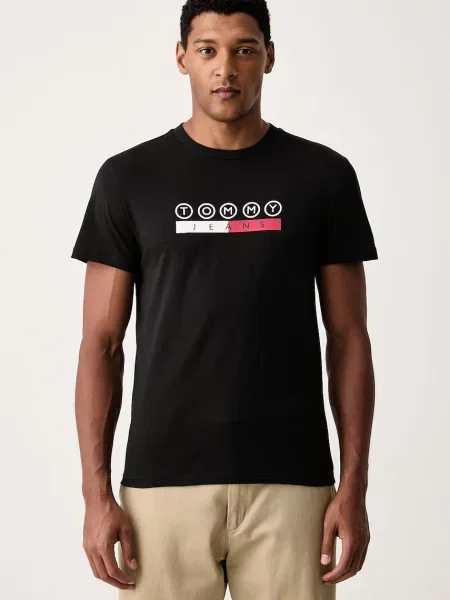 Tommy Jeans tričko pánske čierna