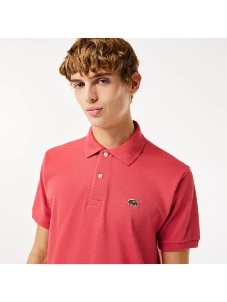 Lacoste Koszulka Polo Oryginał Petit Piqué różowa