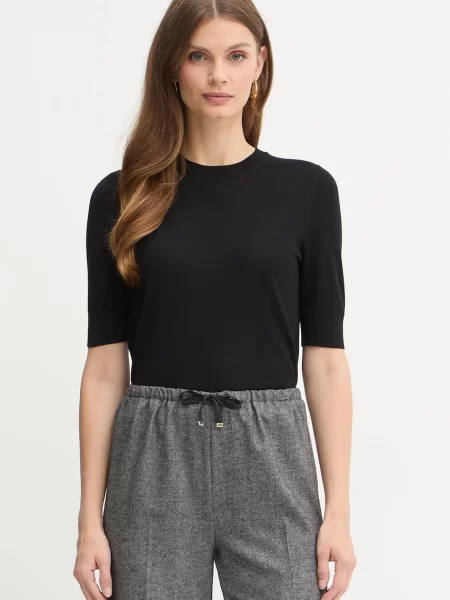 BOSS tricou tricotat pentru femei din lână Farbella negru