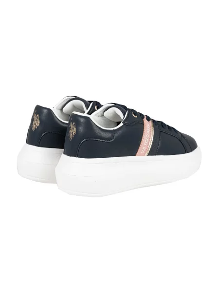 Sneakersy U.s Polo Assn. skórzane niebieskie