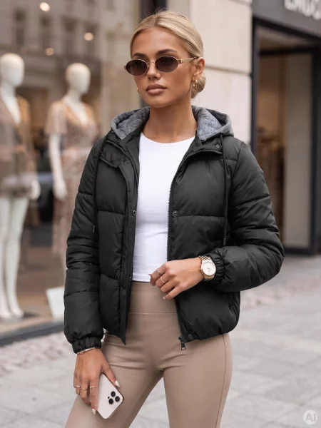 Kurtka pikowana KHALEESI Dstreet czarna