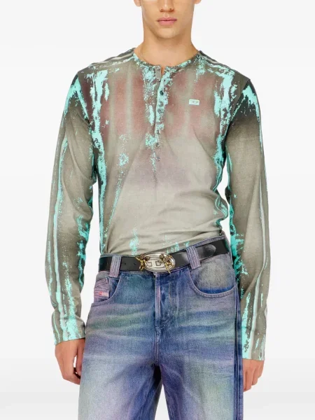Tricou Diesel din piele gri