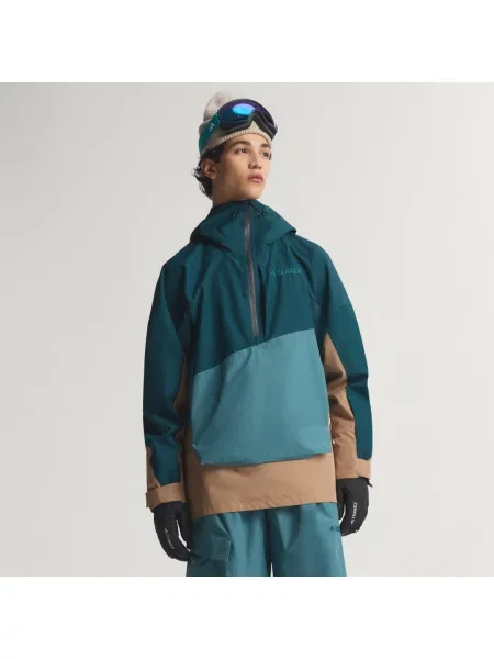 Kurtka z kapturem adidas Terrex Xploric 2 niebieska brązowa S szara