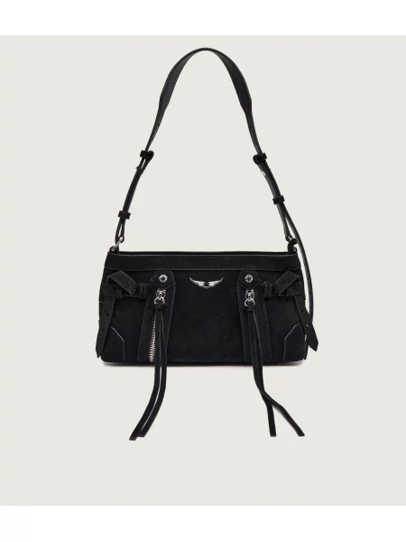 Zadig&Voltaire Geantă pe umăr Madison Mini | piele întoarsă negru