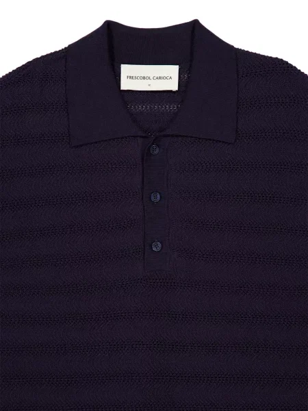 Πλεκτό polo Frescobol Carioca μπλε