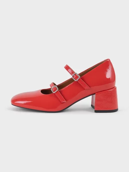Кожени обувки с дебел Vagabond Shoemakers ADISON с дебел червено