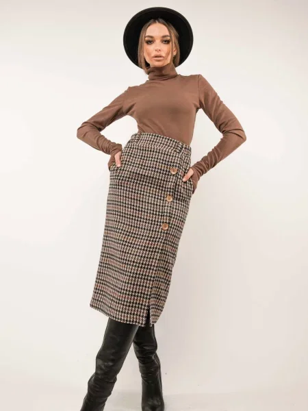 Спідниця міді RiMari бавовна/поліестер бежевий