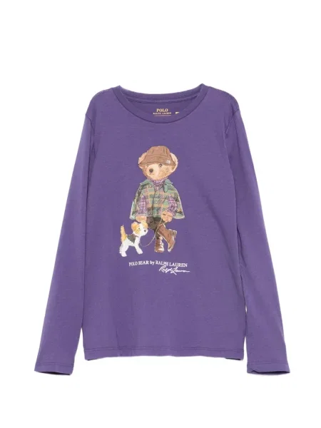 Koszulka polo dziecięca Polo Ralph Lauren fioletowa