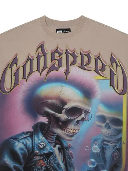Tricou Godspeed cu imagine gri