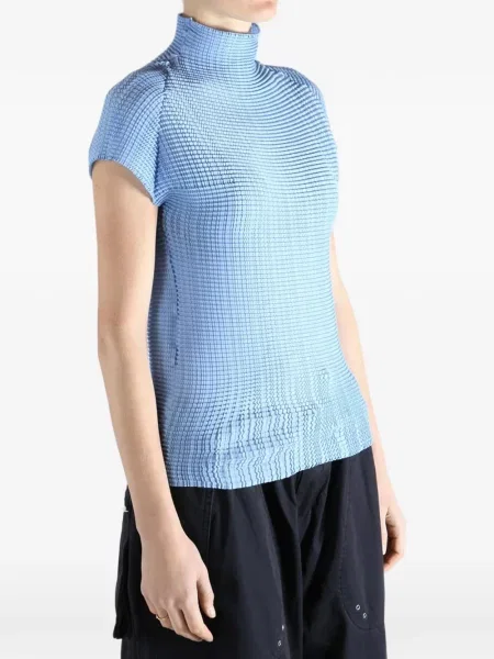 Bluzka Issey Miyake plisowana niebieska