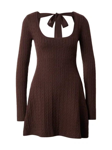 HOLLISTER Rochie tricotat castaniu