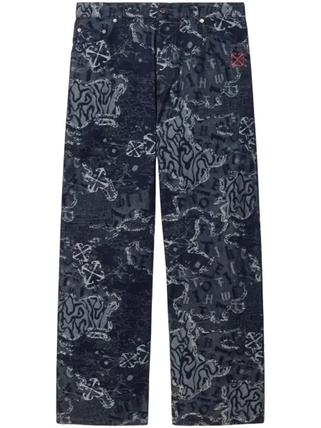 Žakárové straight fit džíny Off-white bílé